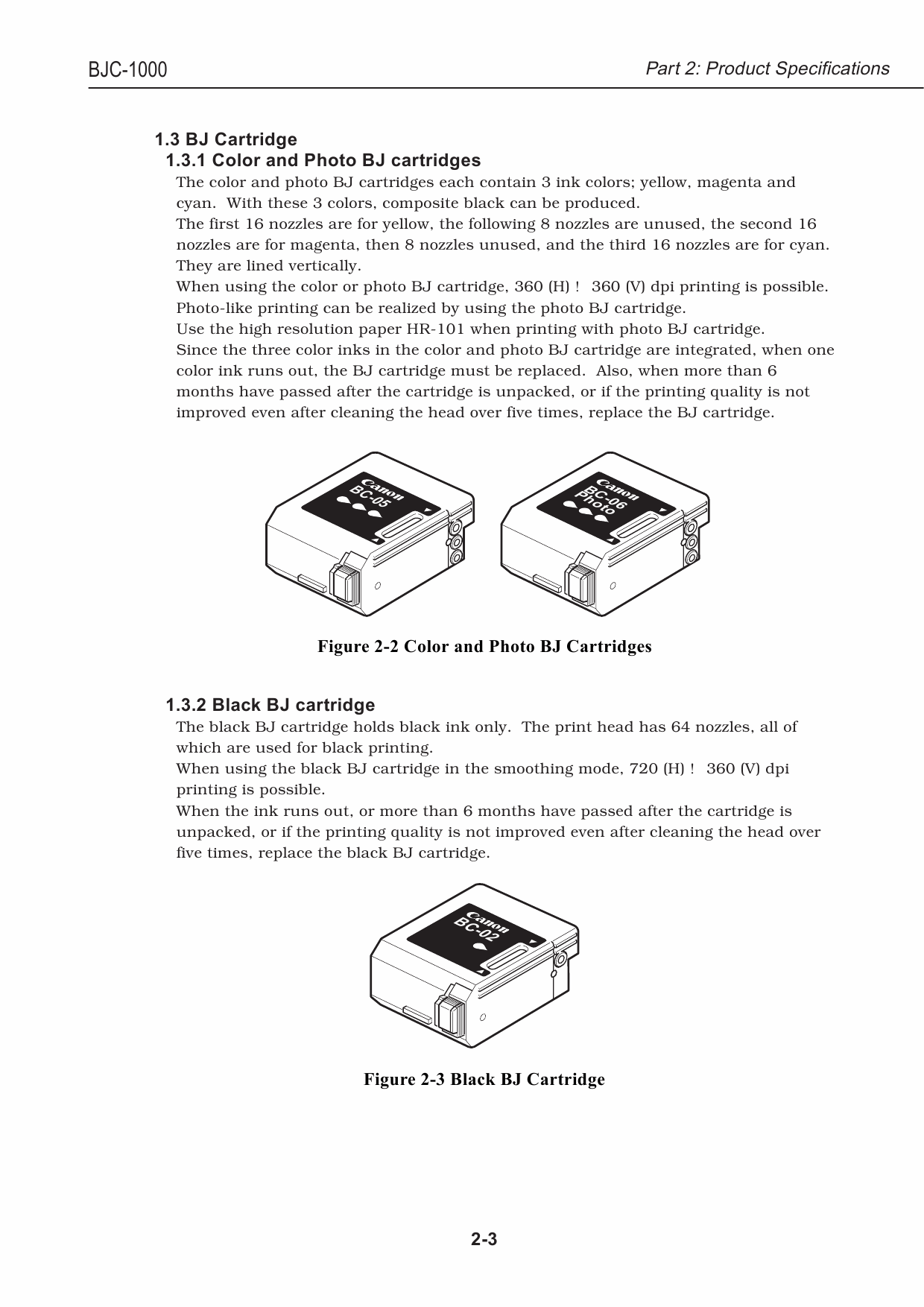 Canon BubbleJet BJC-1000 Service Manual-3